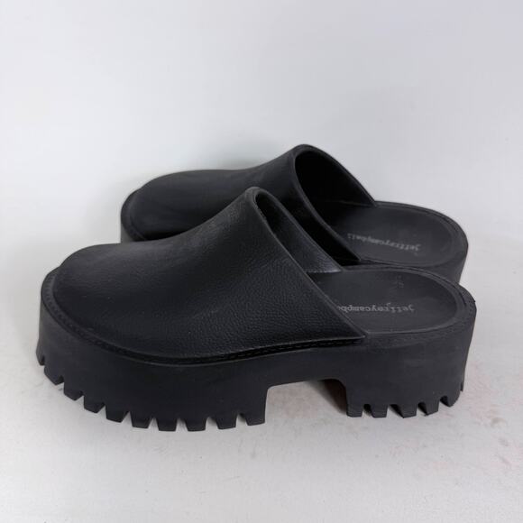 Jeffrey Campbell Clogge Platform Mules Women's 7 Black Leather Slip-On Comfort - Picture 5 of 9